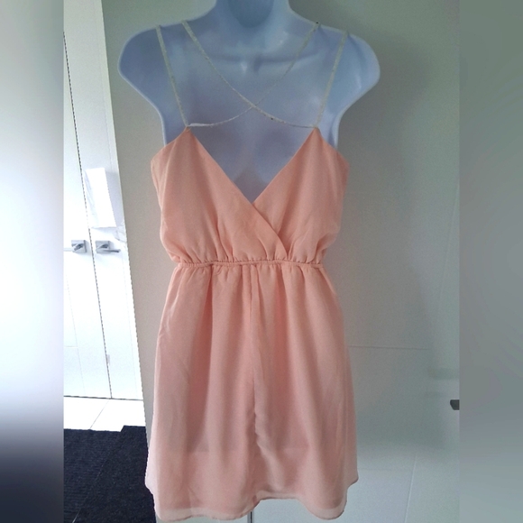 Charlotte Russe/ Skater Dress/ Elegant Peachy Pink/ Sleeveless/ Midi/ Size US S - Picture 8 of 11